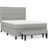  Krevet s oprugama i madracem svjetlosivi 140x190 cm od tkanine | shoptok.hr