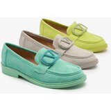 Resti Women's lime green moccasins with ornament Fogras | Shoptok.si