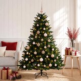  Umjetno božićno drvce s kuglicom 150 cm 150 LED lampica - Zelena 150 cm s LED-ima i ružičastim lopticama | shoptok.hr