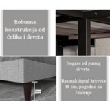  Versaj Bračni Krevet 216X164X108 cm - Sivi + Forma Dušek za Bračni krevet 160x200 cm | Eponuda.com
