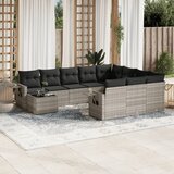 vidaXL 11-dijelni set vrtnih sofa poliratan s jastucima svijetlosivi | shoptok.hr