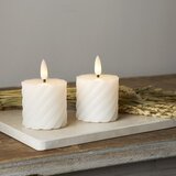 Star Trading Set od 2 LED svijeće od bijelog voska Flamme Swirl, visina 7,5 cm Cijene