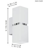 Eglo passa zidna/2, led, gu10, 2x3,3w, hrom/bela AXZDVDK | Eponuda.com