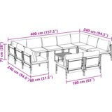 vidaXL Vrtna sedežna garnitura 12 pcs Antracitna Jeklo | Shoptok.si