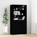Maison Chic Visoka omara - Komoda - Predalnik črna inženirski les, (21715784) | Shoptok.si