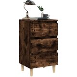  Noćni ormarić s drvenim nogama dimljeni hrast 40 x 35 x 69 cm | Eponuda.com