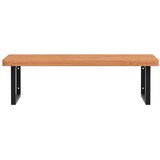  Zidna polica za umivaonik od čelika i masivne bukovine Smeđa 100 x 60 x 4 cm | shoptok.hr
