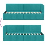  Kutni okvir kreveta s uzglavljem Tirkizna 80 cm x 200 cm Baršun | shoptok.hr