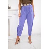 Kesi Włoski Summer Punto trousers with leg closure violet Cene