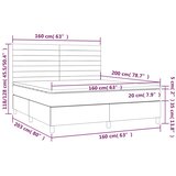  Krevet s oprugama i madracem tamnosmeđi 160x200 cm tkanina | shoptok.hr