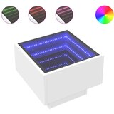 Furnova Stranska mizica z LED bela 40x40x30 cm inženirski les, (21913684) | Shoptok.si
