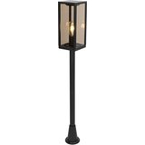 QAZQA Stoječa zunanja svetilka črna z dimom 100 cm IP44 - Charlois | Shoptok.si