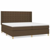 vidaXL Krevet s oprugama i madracem tamnosmeđi 200x200 cm od tkanine | shoptok.hr