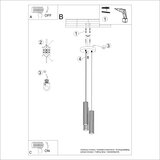Sollux Lighting Sollux SL.1576 - Luster na sajli KARBON 3xGU10/10W/230V crna | Eponuda.com