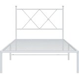  Metalni okvir za krevet s uzglavljem bijeli 90 x 190 cm | shoptok.hr
