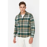Trendyol Khaki Men Regular Fit Woodcut Plaid Shirt | Shoptok.si