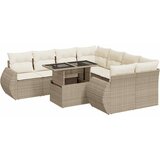 Maison Chic Seti vrtnega pohištva - Vrtna garnitura 9-delna z blazinami bež poli ratan, (21796069) | Shoptok.si