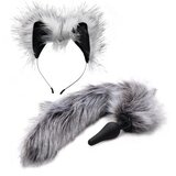 Tailz Grey Wolf Tail and Ears Set Gray Cene
