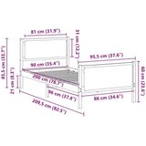  Konstrukcija postelje z vzglavjem Svetlo siva 90 x 200 cm blago, (5000084156) | Shoptok.si