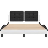 vidaXL Posteljni okvir z vzglavjem bel in črn 120x200 cm umetno usnje | Shoptok.si
