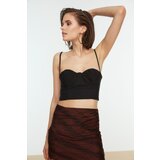 Trendyol Black Ribbed Strapless Bustier | shoptok.hr