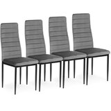  Set Stolica s Naslonom od Sivog Baršuna (4 komada) | shoptok.hr