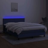  Box spring postelja z vzmetnico LED modra 140x200 cm blago, (20898788) | Shoptok.si