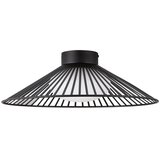 Nova Luce Mat crna metalna LED stropna svjetiljka sa staklenim sjenilom Brume &amp;ndash; Slike