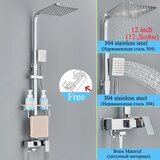 nekjcag Visokokakovostni set tuš pipa, 304 nerjaveče jeklo, nastavljiva višina, 3-načina 12inch D, (5000159250) | Shoptok.si