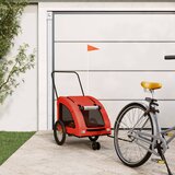 vidaXL Kolesarska prikolica za hišne ljubljenčke oranžna in siva | Shoptok.si