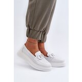 S. BARSKI White Women's Leather Moccasins with Platform S.Barski LR720 | shoptok.hr