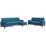 vidaXL 3-dijelni set sofa s jastucima plavi baršunasti | shoptok.hr