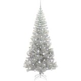 vidaXL Božično drevo med 300 LED z stojalom srebrna 180 cm PET | Shoptok.si