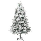  Osvijetljeno božićno drvce sa snijegom i šiškama 225 cm PVC/PE | shoptok.hr