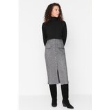 Trendyol Gray Pocket Detailed D-Putting and Stamped Fabric Midi Skirt | shoptok.hr