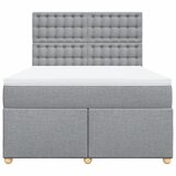  Krevet box spring s madracem svjetlosivi 140x200 cm od tkanine Slike