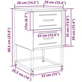 vidaXL Noćni ormarići 2 kom ružičasti 36 x 39 x 60,5 cm čelični | shoptok.hr