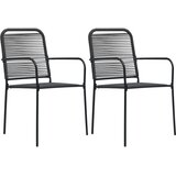  3-dijelni vrtni blagovaonski set pamučni konop i čelik crni | shoptok.hr