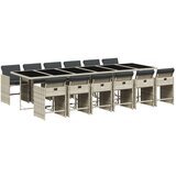  13-dijelni vrtni blagovaonski set s jastucima svijetlosivi | shoptok.hr