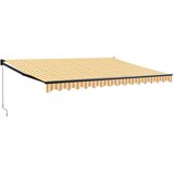 vidaXL Zložljiva tenda rumena in bela 4x3 m blago in aluminij, (20801023) Cene