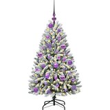 vidaXL Umestno božično drevo Zelena in Bela 120 cm PVC in kovina | Shoptok.si