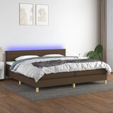  box spring s madracem LED tamnosmeđi 200x200 cm tkanina | shoptok.hr