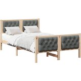 vidaXL Konstrukcija postelje z vzglavjem Temno siva 135 x 190 cm, (5000101633) | Shoptok.si