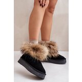 Kesi Leather snow boots on a platform with fur black avirisa | ePonuda.com