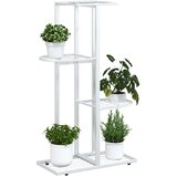  Stalak za cvijeće s 4 razine 43 x 22 x 76 cm bijeli metalni | shoptok.hr