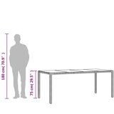  Vrtni stol sa staklenom pločom smeđi 190x90x75 cm od poliratana | shoptok.hr