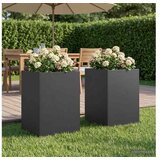 vidaXL Vrtna saksija 2 kom. Crna 40 x 40 x 75 cm Čelična vrata - Crna 40 x 40 x 75 cm 2 | shoptok.hr