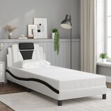  Okvir kreveta Viana s LED-om bez madraca bijelo-crni 90x200 cm | Eponuda.com