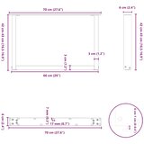 Noge za klub stolić U-oblik 2 kom Prirodni čelik 70 x (42-43) cm Čelik | shoptok.hr