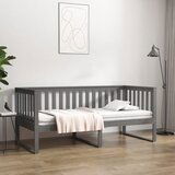 The Living Store Dnevna postelja siva 90x190 cm trdna borovina - Dnevna Postelja, (21508863) | Shoptok.si